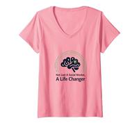 Scuola Assistente Sociale Vita Changer Inspirational Citazione Maglietta con Collo a V, Donna, Rosa, L