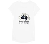Scuola Assistente Sociale Vita Changer Inspirational Citazione Maglietta, Ragazze, Bianco, L