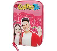 Scuola Astuccio Me contro Te Rigido Monopiano One Time girl Rosa + Omaggio portachiave con paillettes + Penna Sirena Arcobaleno