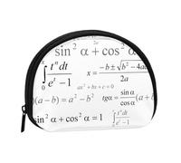 Scuola di matematica e geometria con formule scientifiche, lavagna, piccola borsa portaoggetti per assorbenti igienici per il trucco, portamonete per cosmetici da donna