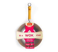 Scuola di Wok Wok Star Flat Bottom Wok, Acciaio al Carbonio, Argento, 26,7 cm