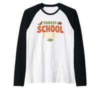 Scuola Foresta Imparare Fuori Natura Giocare Educazione Maglia con Maniche Raglan