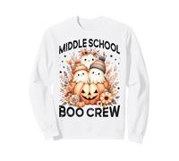 Scuola Media Boo Crew Insegnante Autunno Halloween Fantasma Zucca Felpa