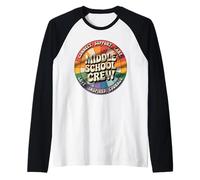 Scuola Media Equipaggio positività Cerchio retrò Tipografia Maglia con Maniche Raglan