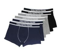 SCUOLA NAUTICA ITALIANA Boxer Uomo SNI870-6pezzi (IT, Testo, L, Regular, Regular, Blu,Nero,Grigio)