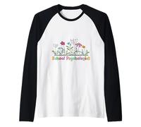 Scuola Psicologo Colorato Wildflower Garden Educativo Maglia con Maniche Raglan