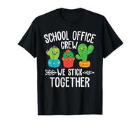 Scuola Ufficio Equipaggio Noi Stick Insieme Cactus Ritorno A Scuola Maglietta