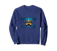 Scuolabus Driver Driving The Future Inspirational Citazione Felpa, Unisex per Adulti, Navy, M