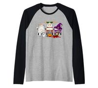 Scuolabus Halloween Costume Bus Driver Mummia Fantasma Strega Maglia con Maniche Raglan