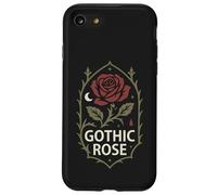 Scuro gotico Rose Crest Con Luna Arte Floreale Mistica Custodia per iPhone SE (2020) / 7/8