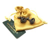 Scuro Grigio Nero Nodo da Uomo Regalo di Nozze Gemelli IN Un Personalizzato Box