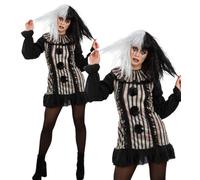 Scuro Vintage Clown Donna Costume Halloween UK 8-18