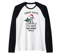 Scusa Babbo Natale, Sono Stato Un Greyhound Selvaggio Maglia con Maniche Raglan