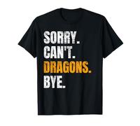 Scusa Can't Dragons Bye Retro Dragon Lover, divertente animale Maglietta