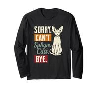 Scusa Can't Sphynx Cats Bye, Divertente Umorismo Vintage sui Gatti Senza peli Maglia a Manica