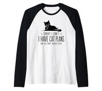 Scusa, Ho Piani da Gatto Frase Divertente da Gatto Maglia con Maniche Raglan