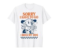 Scusa I Devo Andare I Miss My Dog Retro Cartoon Divertente Maglietta