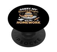 Scusa, il mio drago barbuto ha mangiato i miei compiti Funny Beardie Lizard PopSockets PopGrip Adesivo