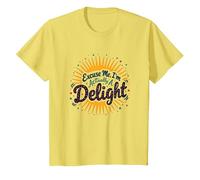 Scusa Me, I'm Actually A Delight - Witty Sunburst Citazione Maglietta, Bambini, Limone, 3 Anni