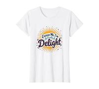 Scusa Me, I'm Actually A Delight - Witty Sunburst Citazione Maglietta, Donna, Bianco, L