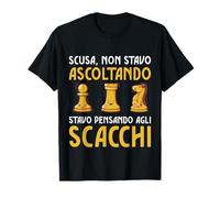Scusa Non Ascoltavo Pensavo Agli Scacchi Umoristico Kawaii Maglietta
