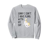 Scusa Non Posso Avere Piani con Il Mio Gatto Kitten Kitty Kawaii Felpa
