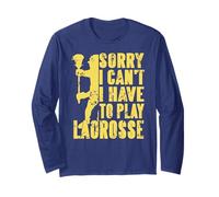 Scusa Non Posso Devo Giocare a Lacrosse Umorismo Maglia a Manica