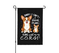 Scusa, non posso, ho dei programmi con il mio Corgi Bandiera, Scusa, non posso, ho dei programmi con il mio Corgi Bandiere da giardino Divertente bandiera da giardino 12x18 Bandiera decorativa da giar