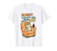 Scusa se Non Posso Andare, Sono Un Gatto al Coperto, Divertente, Amante degli Animali Domestici Maglietta