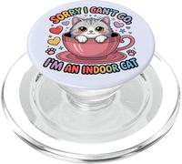 Scusa se non posso andare, sono un gatto al coperto, divertente, amante degli animali domestici PopSockets PopGrip per MagSafe