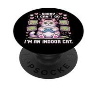 Scusa se non posso andare, sono un gatto al coperto, divertente, amante degli animali domestici PopSockets PopGrip Adesivo