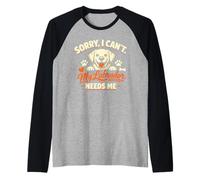 Scusa se Non Posso, Il Mio Labrador ha Bisogno di Me, Funny Labrador Maglia con Maniche Raglan