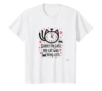 Scusa Sono in Ritardo, Il Mio Gatto Era Carino Maglietta, Bambini, Bianco, 4 Anni