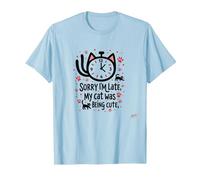 Scusa Sono in Ritardo, Il Mio Gatto Era Carino Maglietta, Uomo, Celeste, 3XL