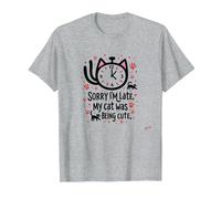 Scusa Sono in Ritardo, Il Mio Gatto Era Carino Maglietta, Uomo, Grigio Melange, L
