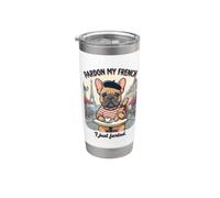 Scusate il mio divertimento francese. Bulldog francese Bicchiere termico in acciaio inox doppia parete