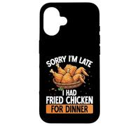 Scusate il ritardo, ho mangiato pollo fritto Funny Chicken Wings Custodia per iPhone 16