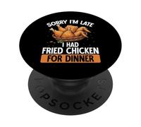 Scusate il ritardo, ho mangiato pollo fritto Funny Chicken Wings PopSockets PopGrip Adesivo