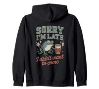 Scusate Il Ritardo, Non volevo Venire Quote Frog Felpa con Cappuccio