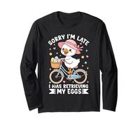 Scusate Il Ritardo, stavo recuperando Il Meme di My Eggs Funny Goose Maglia a Manica