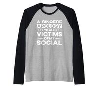 Scuse Sincere Vittime del Mio Sociale Maglia con Maniche Raglan