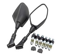 SCUUBE Specchietto Retrovisore Laterale Moto Universale 360 Gradi Regolabile in Plastica ABS Specchi Retrovisori Neri 10MM 8MM per Kawasaki Ninja Z300 Z 300 2008-2021 Specchio Universale