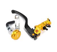 SCVYLNZ Adatto for 7 8 22 mm 19rcs montaggio radiale cilindro freno frizione leve freni idraulici moto(Gold Brake Lever)