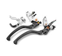 SCVYLNZ Adatto for 7 8 22 mm 19rcs montaggio radiale cilindro freno frizione leve freni idraulici moto(1 Set Silver)