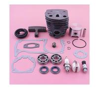 SCVYLNZ Kit Cilindro e pistone da 46 mm Adatto for Motosega 55 51 503609172 W Guarnizione paraolio Perno Cuscinetto Tubo Carburante Maniglia di avviamento