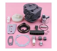 SCVYLNZ Kit Cilindro pistone 46 mm, puleggia avviamento a Strappo, Molla Maniglia Impugnatura Corda Adatto for Motosega 55 51 Pezzo di Ricambio