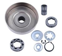 SCVYLNZ Kit Tamburo Frizione e Corona pignone da 3/8" 7T Adatto for Motosega MS380 con Cuscinetto ad Aghi, Kit di Riparazione e rondella E-Clip, Sostituzione 1119 0007