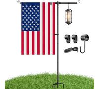SCWN Supporto per bandiera da giardino, con gancio da pastore, resistente alle intemperie, in alluminio verniciato a polvere, per bandiere da 12 x 18, supporto per bandiera da cortile resistente da