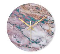 SCWZZWSY 12 Pollici in Marmo Nordico Color Digitale Orologio da Parete Digitale in Vetro temperato Orologio Artistico Orologio da Parete Soggiorno (Nero)