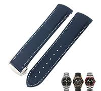 SCWZZWSY 20 mm 22 mm in gomma pieghevole cinghia di orologio da orologio nero orologio rosso per tudor black bay per uomo braccialetto